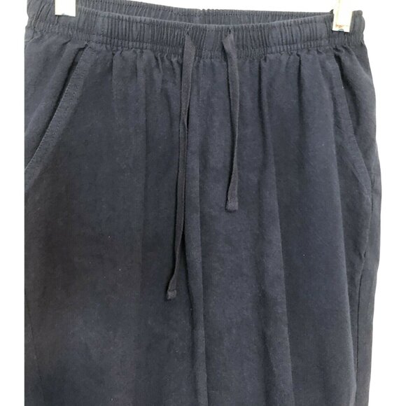 C.D. Petites Women’s Size Small Navy Blue Capri Pants Linen Style Lightweight - Picture 3 of 8